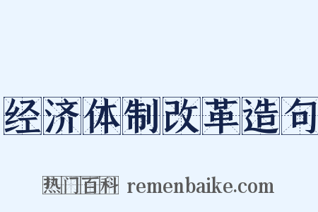 经济体制改革造句是什么意思的图片